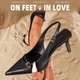 feet& 尖头高跟鞋 love新款 大码 女简约气质百搭后空细跟凉鞋