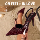 feet& 包头女凉鞋 love2025年新款 高级感尖头细跟高跟鞋 单鞋