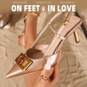 feet& love轻奢欧美风时尚 简约细跟高跟浅口尖头显瘦女单鞋