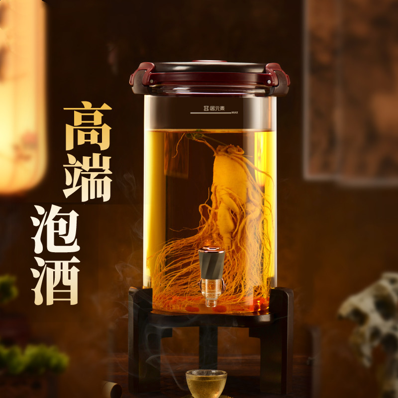 加厚泡酒专用酒瓶人参泡酒玻璃瓶加厚带龙头家用高档Y密封泡酒罐