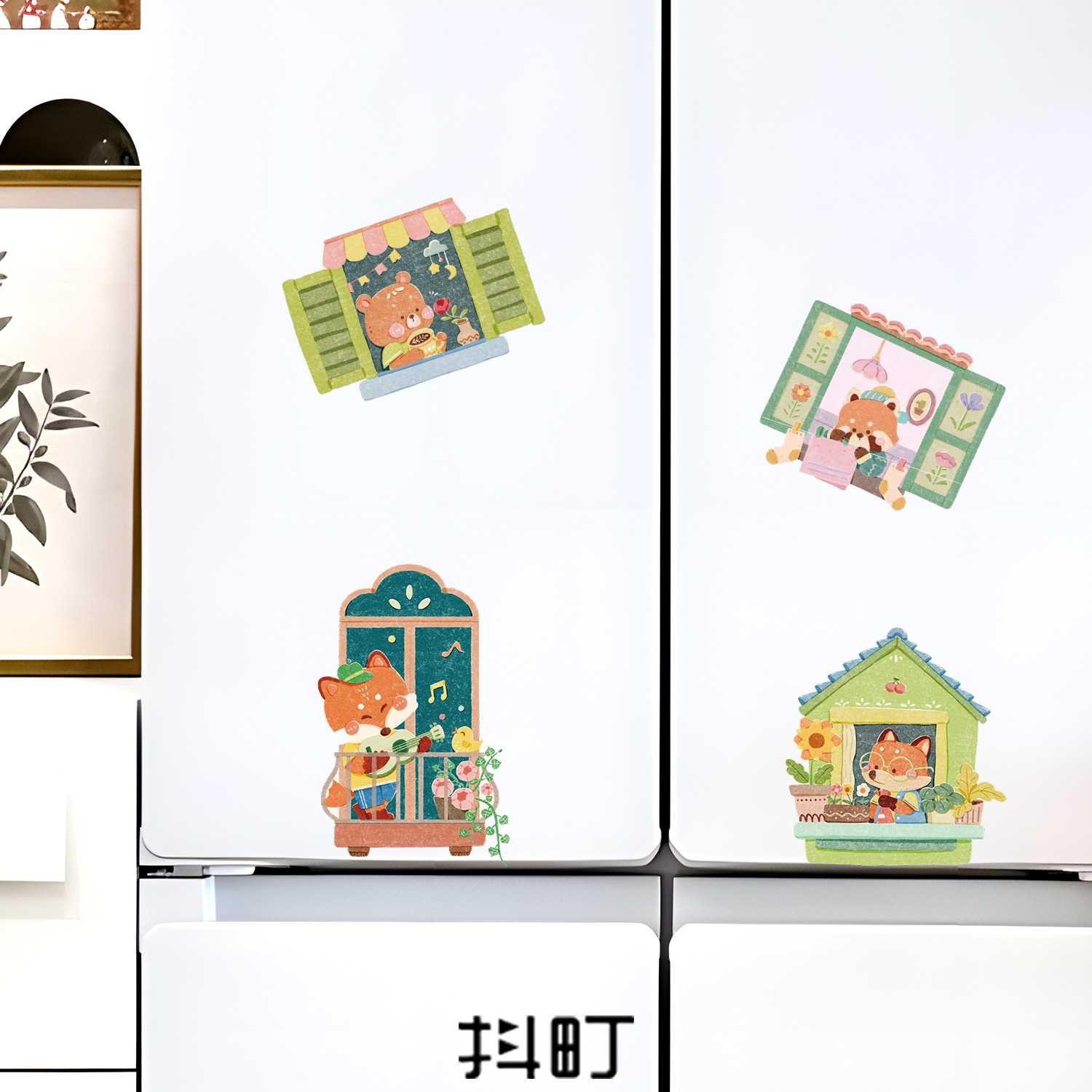 可爱创意童趣小动物们冰箱贴磁吸贴小清新冰柜门贴画家居装饰贴图片