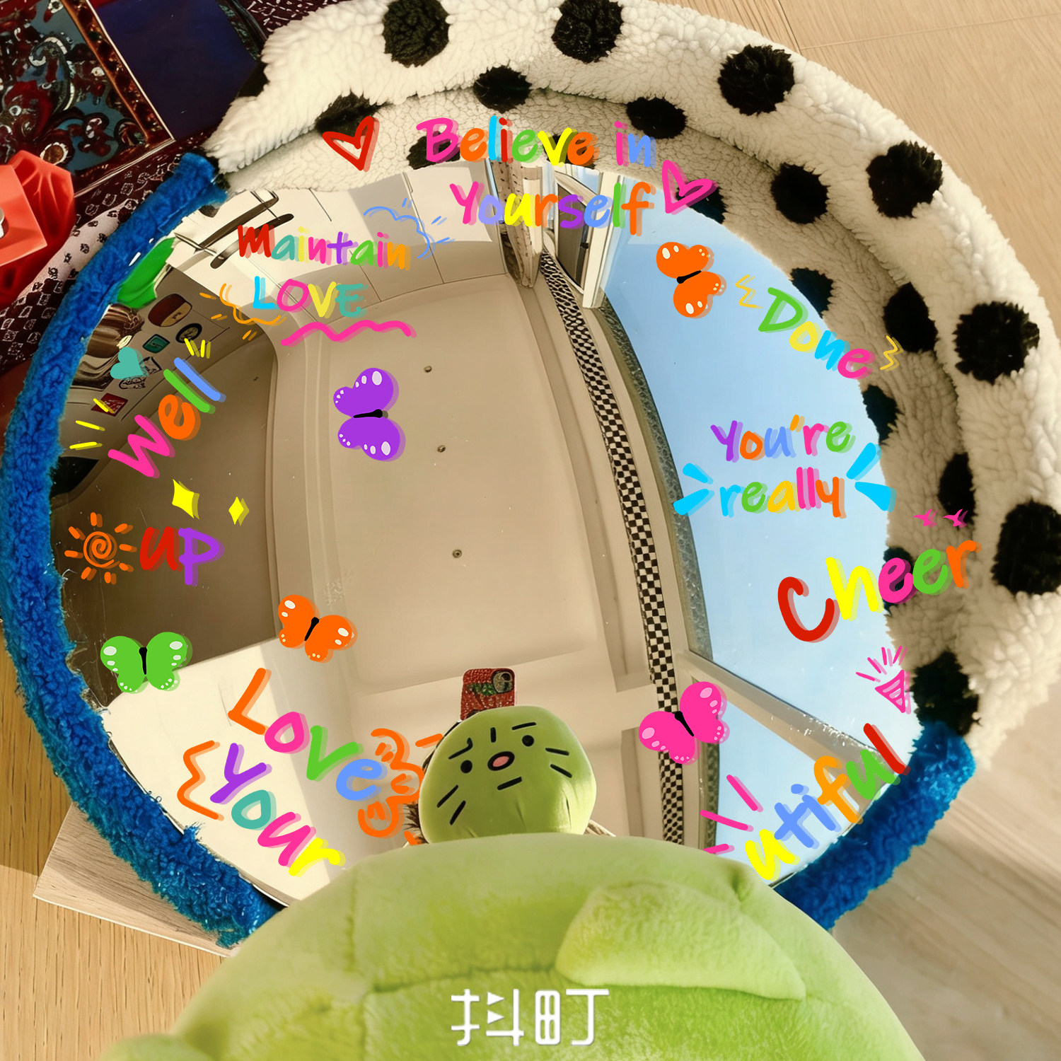 小红书爆款哈哈镜贴纸遮丑遮划痕