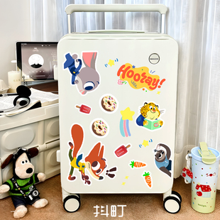 狐与兔行李箱贴纸不留痕拉杆箱标识旅行箱遮丑改造大号防丢贴花