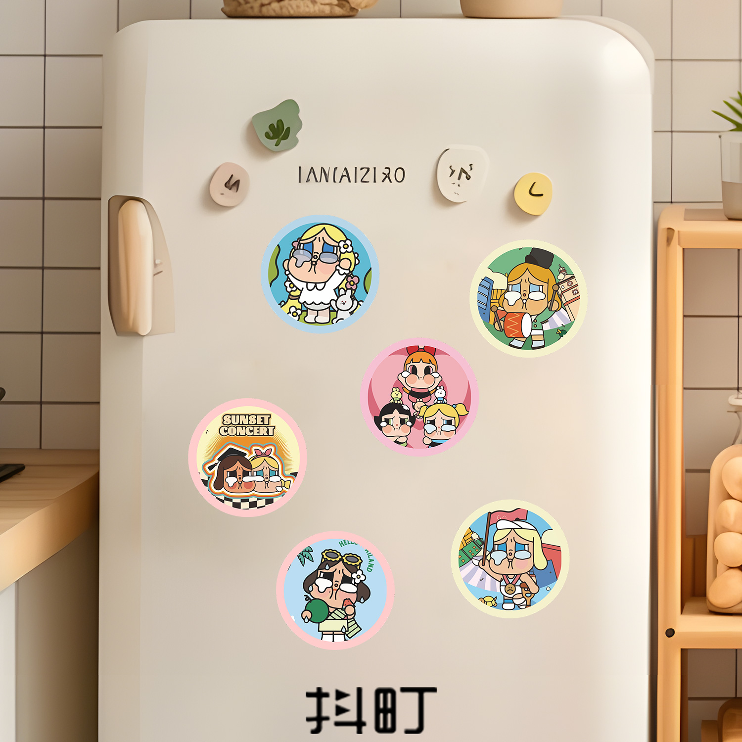 卡通哭娃冰箱可爱防水磁吸贴