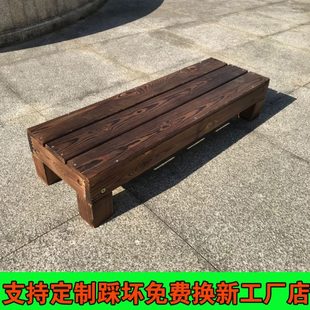 家用阳台移动防腐木踏步实木脚踏凳木质增高木制踏板室外木头台阶