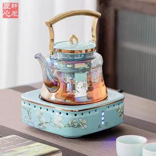 高颜值玻璃煮茶壶电陶炉煮茶专用提梁侧把煮茶器煮茶炉养生壶高端