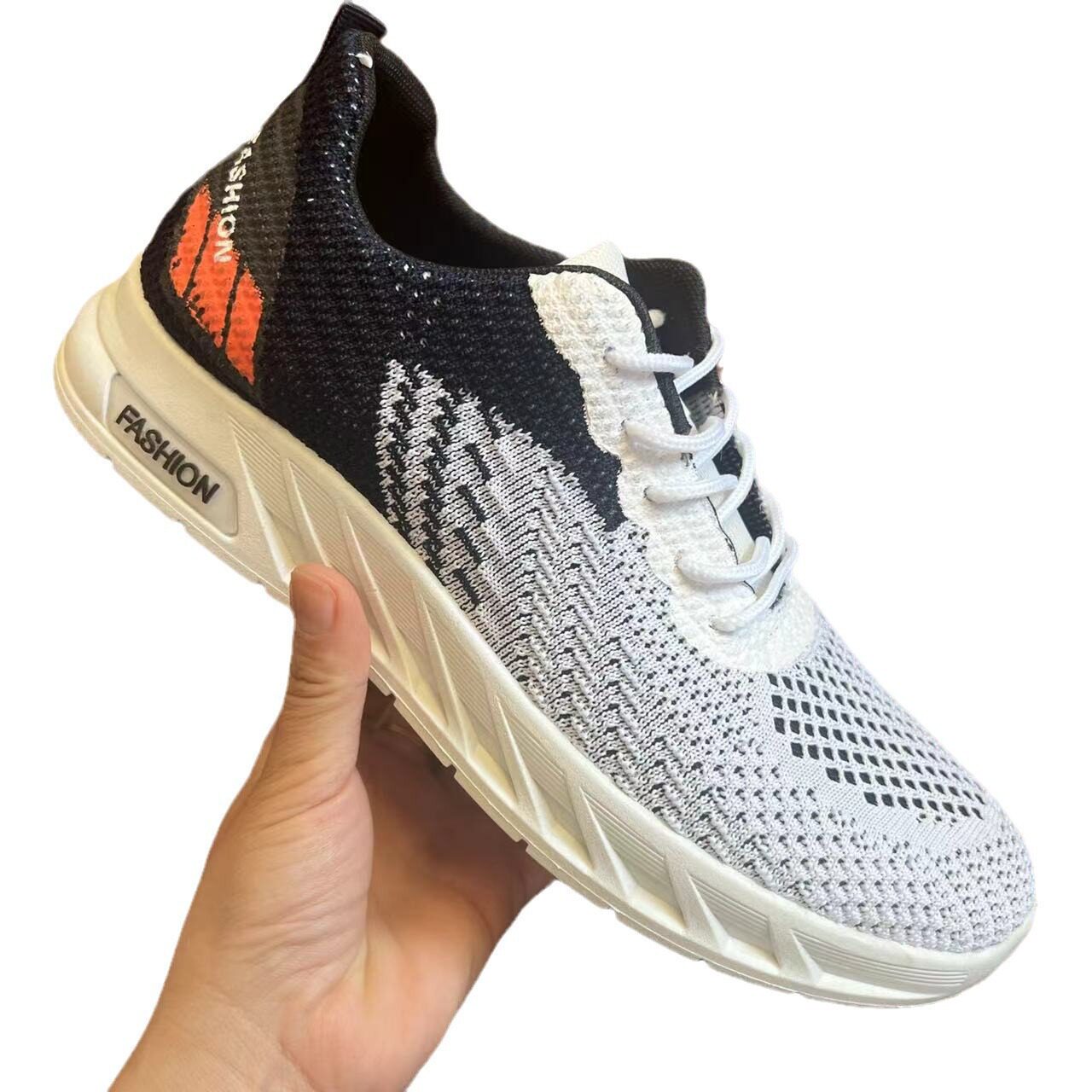 男鞋2025年新款夏季透气飞织网面网鞋休闲百搭青少年跑步运动潮鞋