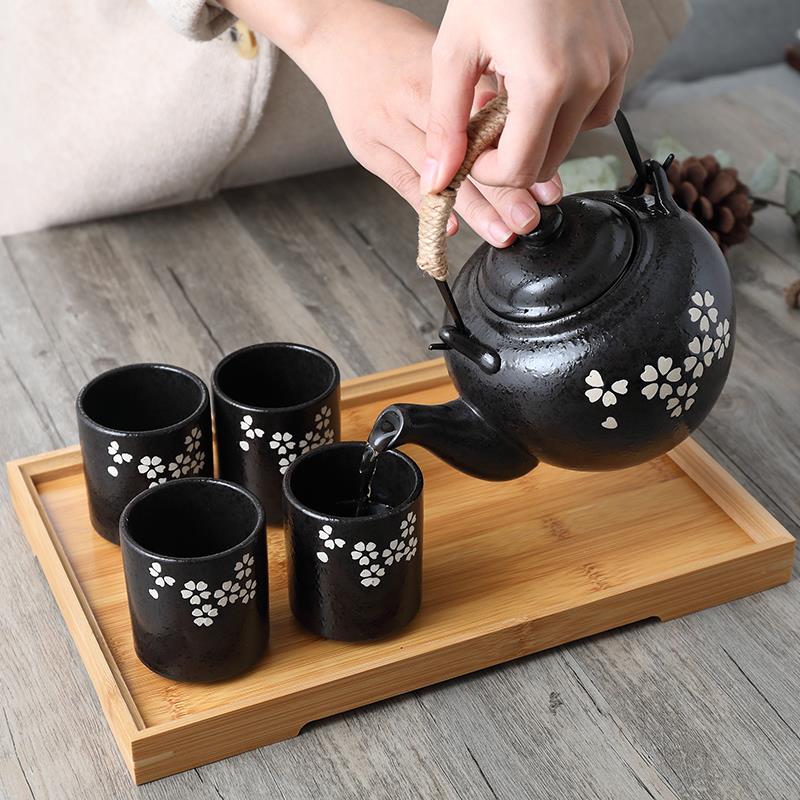 怀旧覆古茶具彷古花茶具套组日式陶瓷泡茶壶花草冷水壶韩式茶杯子