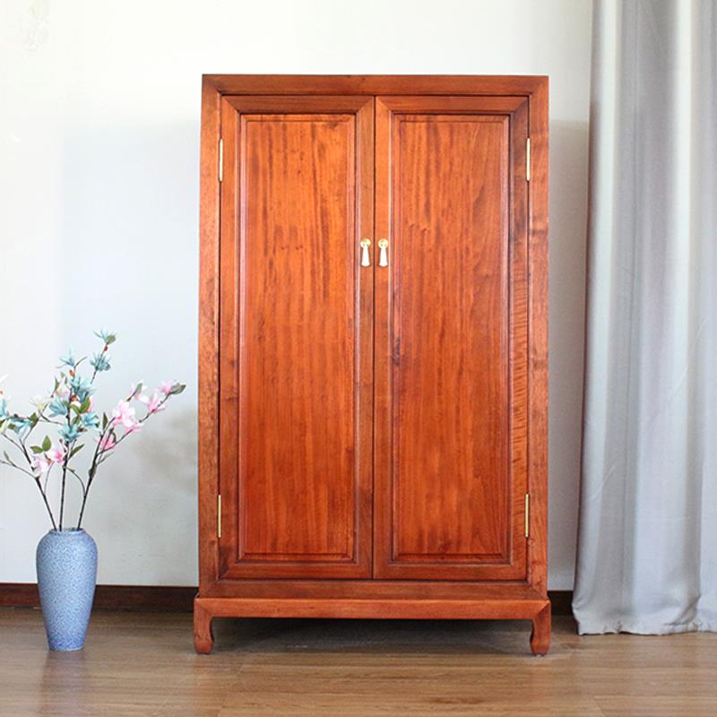 新中式衣柜实木两门带顶箱衣柜卧室挂衣柜子可组合衣柜整体大衣柜