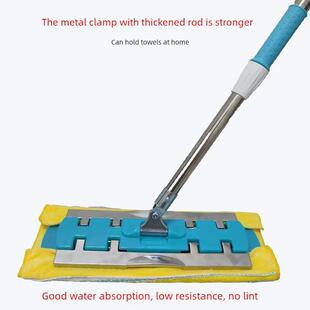 采购产品良好的吸水性，一个拖把，夹上毛巾，不锈钢平布拖把，木