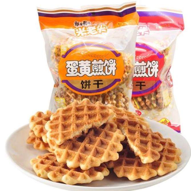 四川米老头蛋黄煎饼150g袋装饼干原味牛奶零食格子华夫煎饼2包邮