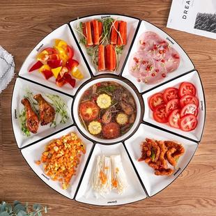 家用陶瓷盘创意菜盘子圆桌过年团圆 抖音网红拼盘餐具组合碗碟套装