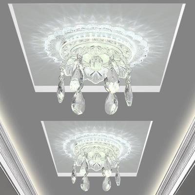 现代简约水晶过道走廊灯入户玄关灯led创意明装筒射灯吸顶灯新款