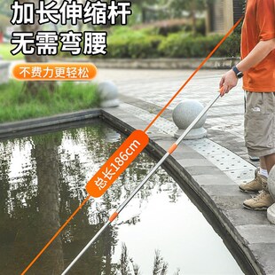 钢丝球地板刷长柄伸缩杆擦瓷砖钢丝地刷神器户外清洗水池鱼池拖把