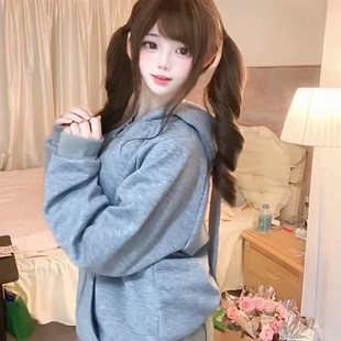 心心果家假发65cm齐刘海款长卷发自然发缝lolita显白高颅顶全头套