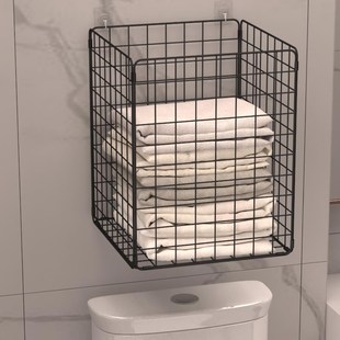 浴室卫生间装脏衣服的篮子收纳筐网红款铁艺大容量挂墙壁挂脏衣篓