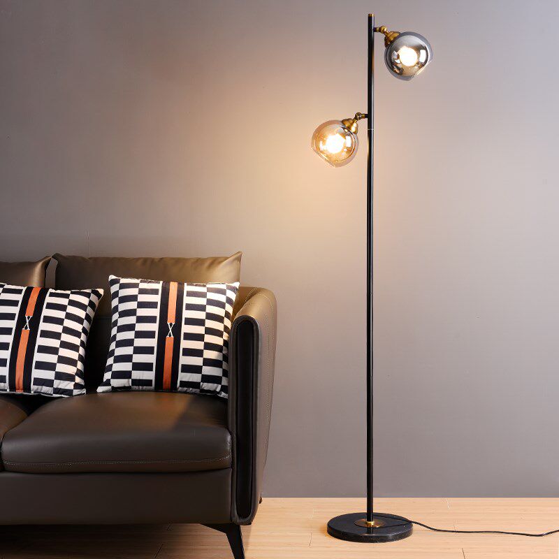 双头落地灯客厅卧室床头轻奢高级感多头美式复古中古极简工业台灯