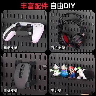 洞洞板桌面立式置物架免打孔办公室工位收纳架空间分隔桌面洞洞板