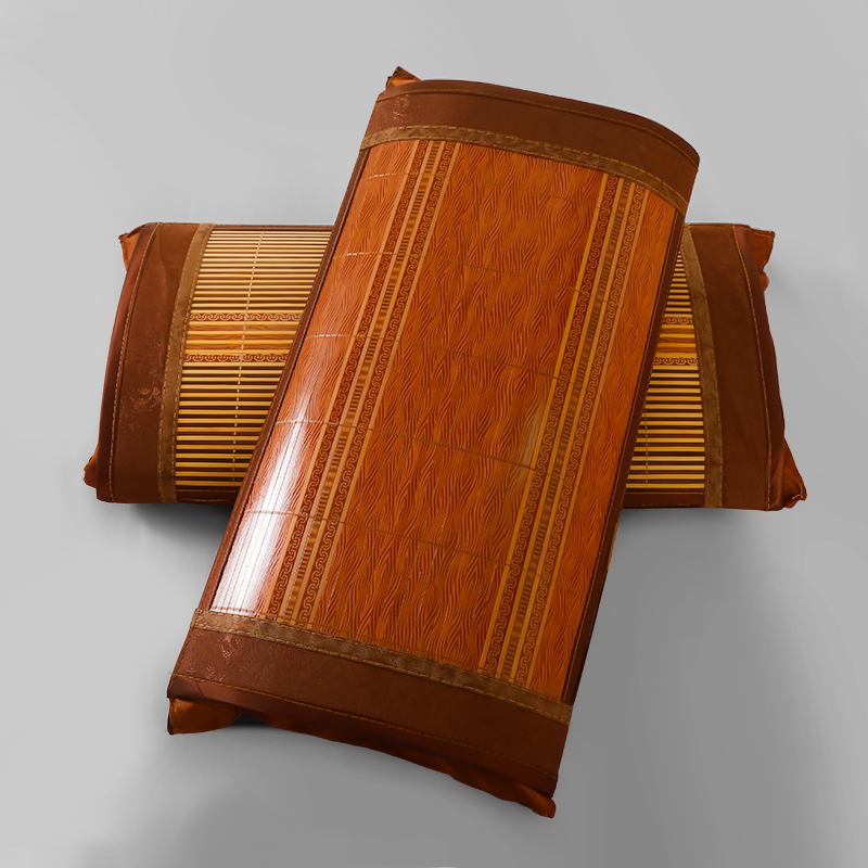 茶叶竹枕夏天凉枕头成人夏季凉爽凉席硬枕学生宿舍护颈枕单人套装