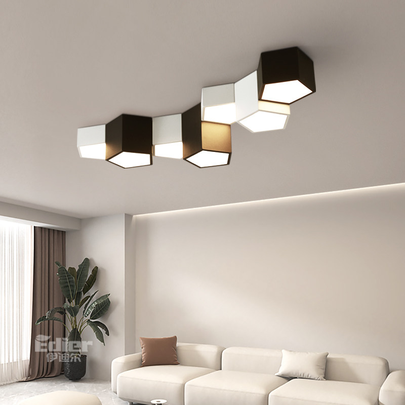极简客厅吸顶灯现代简约大气创意几何大厅主灯卧室饭厅LED灯具