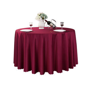 纯色酒店圆桌桌布婚庆宴会家用大圆桌餐桌布贡缎圆形台布布艺欧式