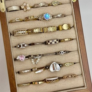 【长期主义】戒指收纳盒木质首饰盒项链耳钉耳环珠宝箱手镯展示架