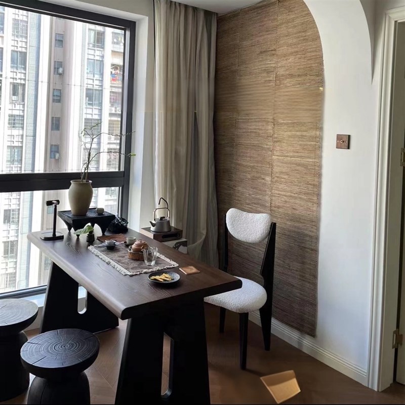 侘寂风实木茶桌椅组合现代简约客厅家用小户型茶台办公室泡茶桌