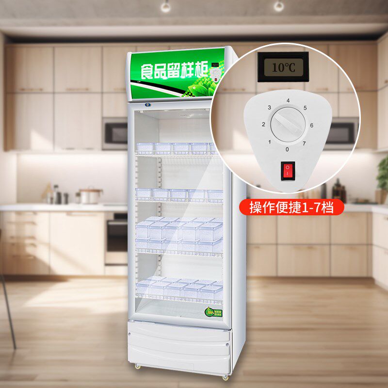 幼儿园食堂食品留样柜双锁温度显示厨房小型冰箱蔬菜保鲜冷柜饮料