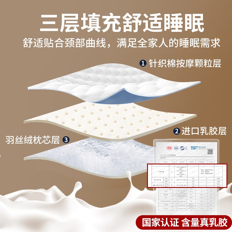 天然乳胶枕头家用记忆成人单人枕头芯一祇装枕头护颈椎助睡眠一对