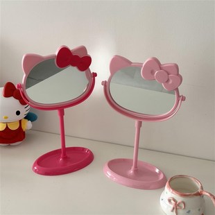 简约猫咪镜子化妆镜公主镜可爱少女心台式台面镜桌面家用学生宿舍