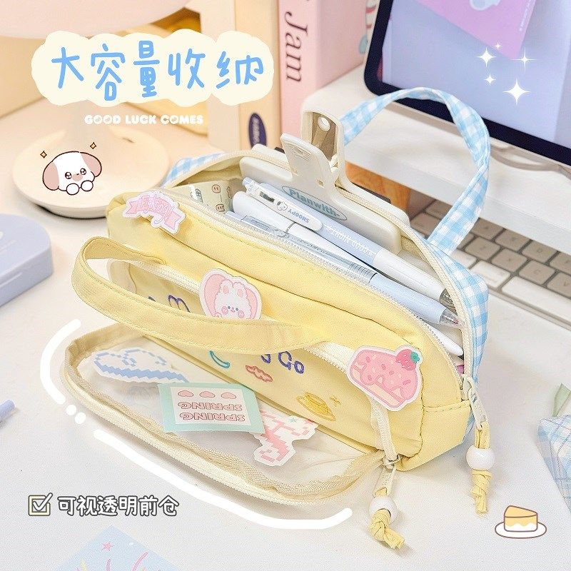 少女心笔袋可爱手提包大容量文具袋收纳袋小学生女孩初中生铅笔盒,文具电教/文化用品/商务用品,笔袋,淘宝优惠券,粉丝福利购,淘宝优惠卷