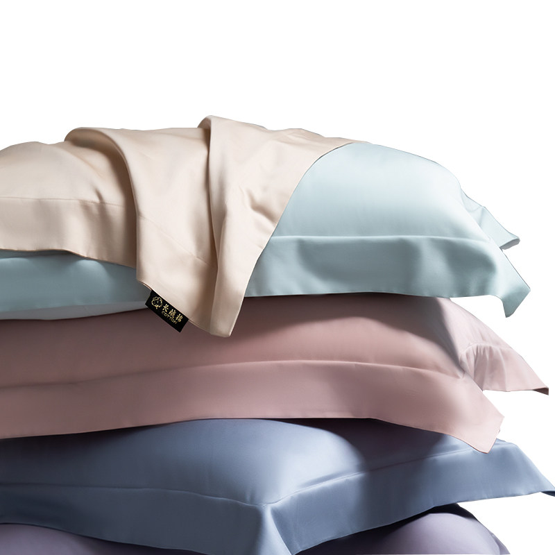 100支长绒棉枕套一对装家用纯色枕头套装2023新款纯棉全棉高级感