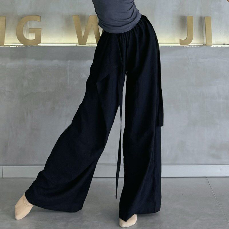 现代舞练功裤飘逸阔腿裤男女同款裤子夏季宽松舞蹈裤古典舞直筒裤