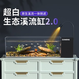 溪流缸南美鱼缸侧滤小型家用客厅桌面生态造景乌龟饲养缸 2025新款