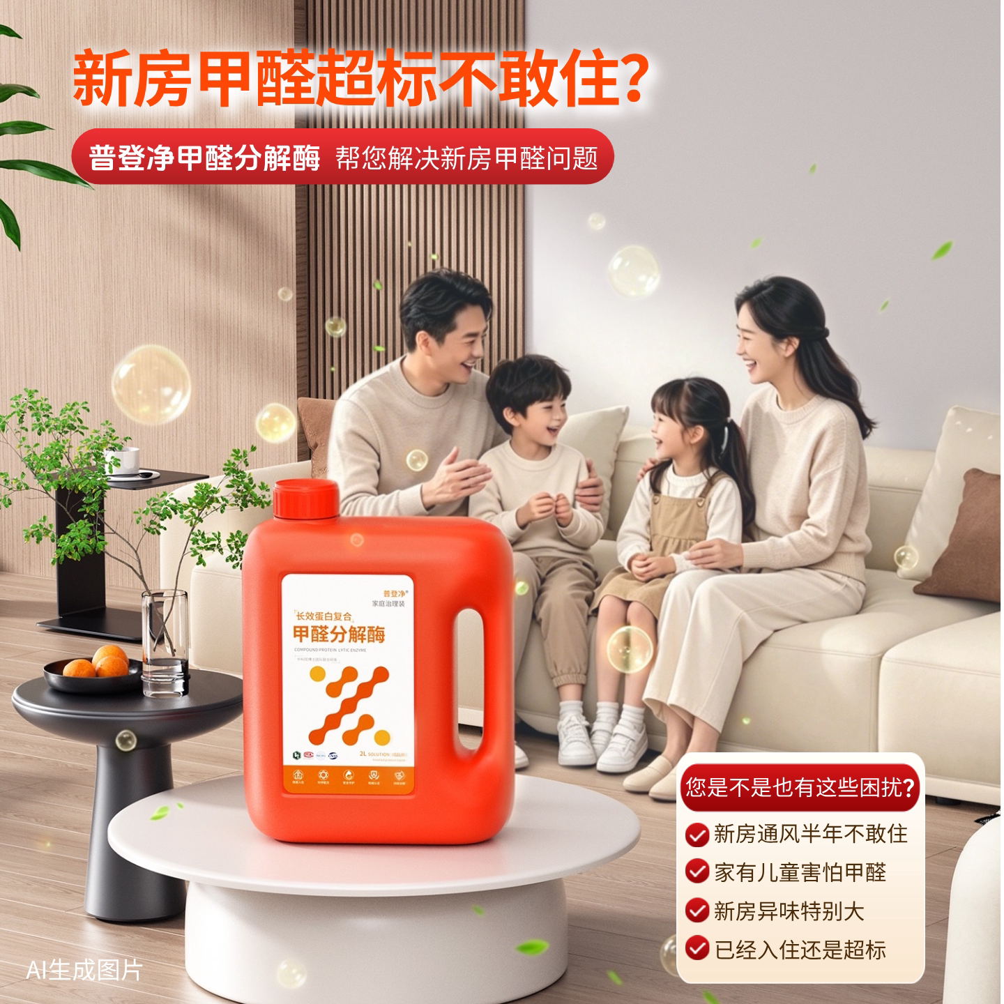 普登净新房除甲醛喷雾母婴适用
