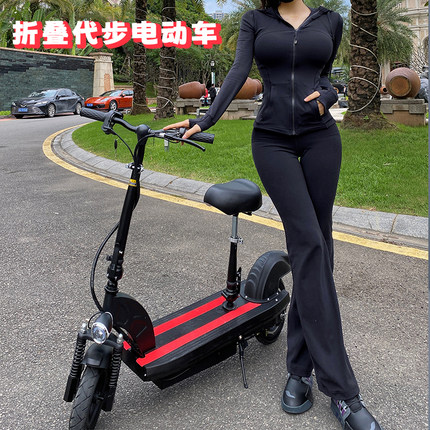 电动滑板车成人两轮可折叠电瓶车迷你电动车O小型代步车便携上班