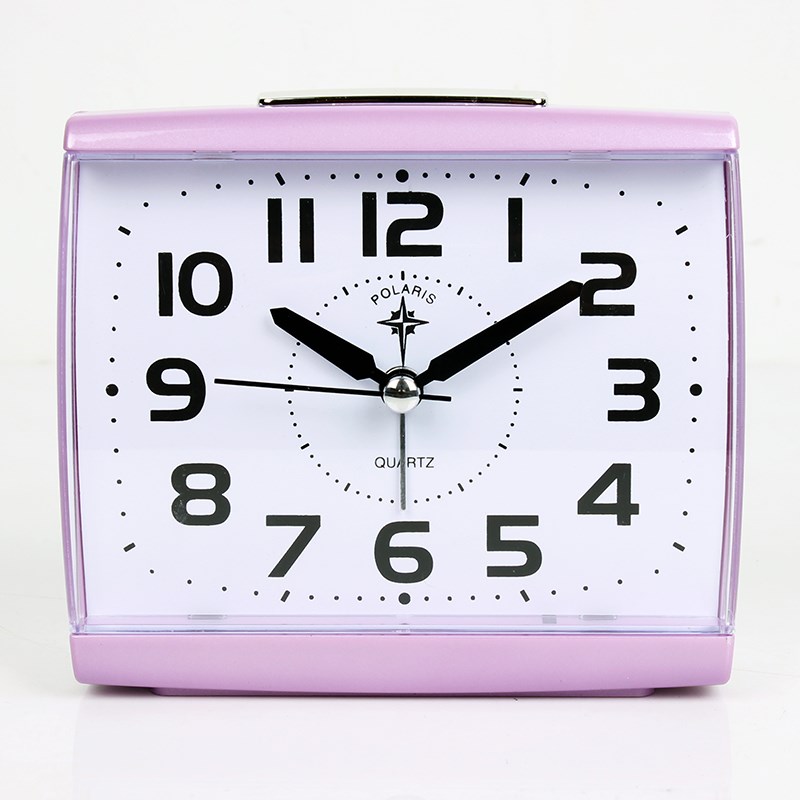 北极星小闹钟创意简约带夜灯静音座钟学生老人台钟大字体石英钟表