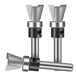 乐匠轴承燕尾榫刀修边机刀头雕刻机仿形锣刀 抽屉榫子口荀刀1/4柄