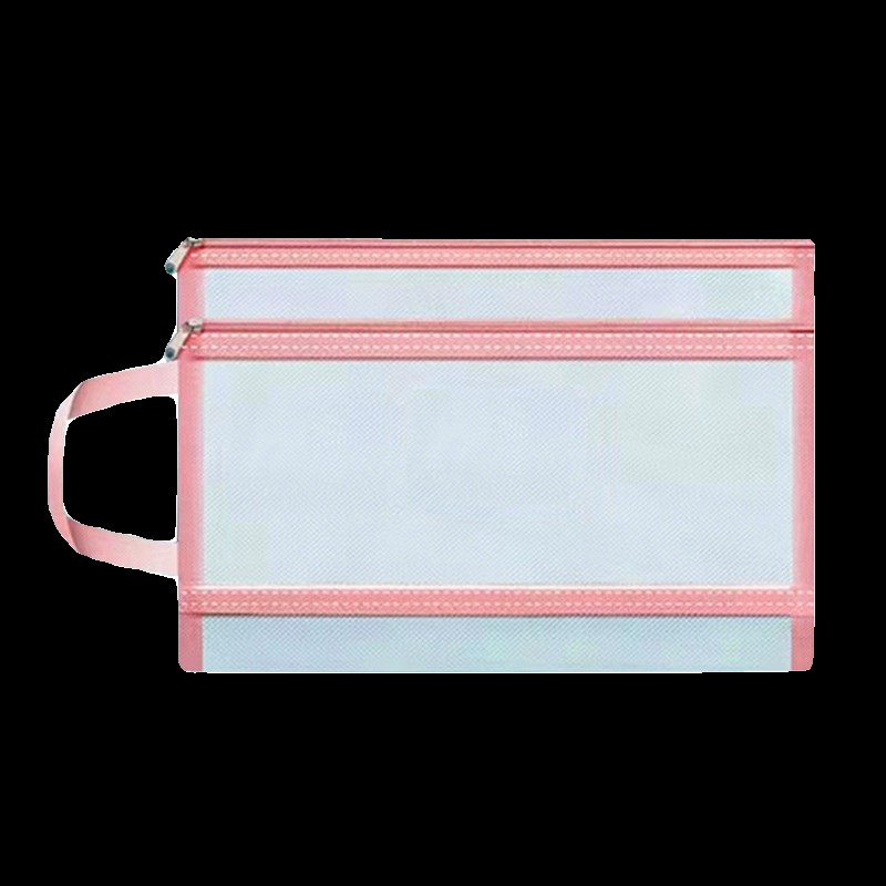 原神双层科目分类袋A4透明网纱文件收纳袋拉链式中小学生试卷袋子