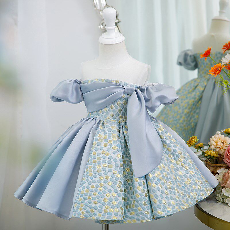 夏季儿童礼服公主裙生日蓬蓬裙主持人礼服女童演出服钢琴演奏高级