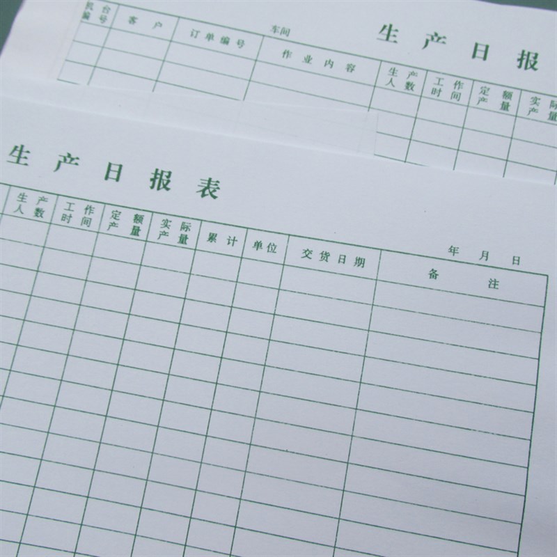 生产日报表工厂订单车间生产明细表格工作内容记录规划10本装定制