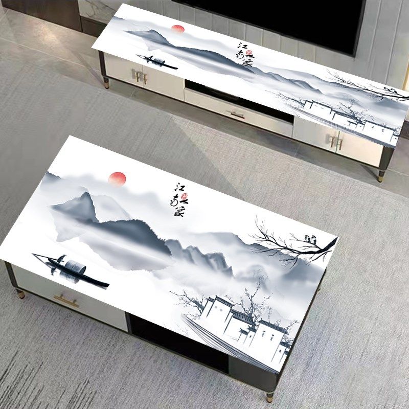 PVC防水软玻璃水晶板桌垫餐桌茶几电视柜防尘免洗软胶垫办公桌垫