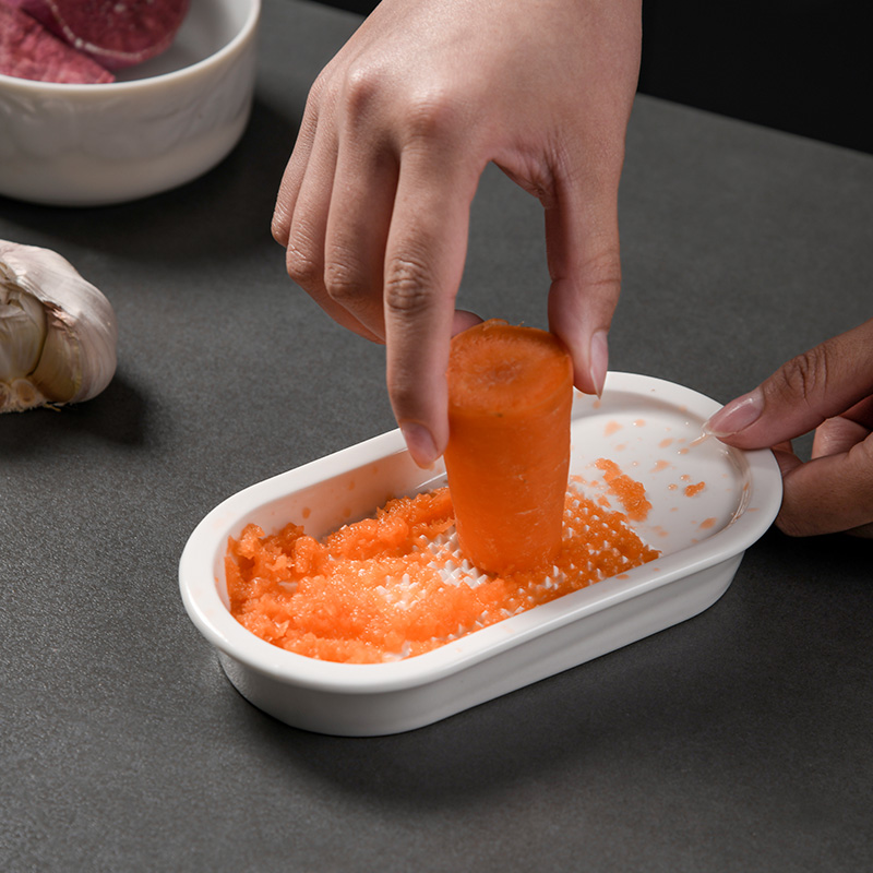 陶瓷磨姜泥神器蒜泥姜蓉研磨器碟擦山葵磨蒜器家用手动山药泥磨泥