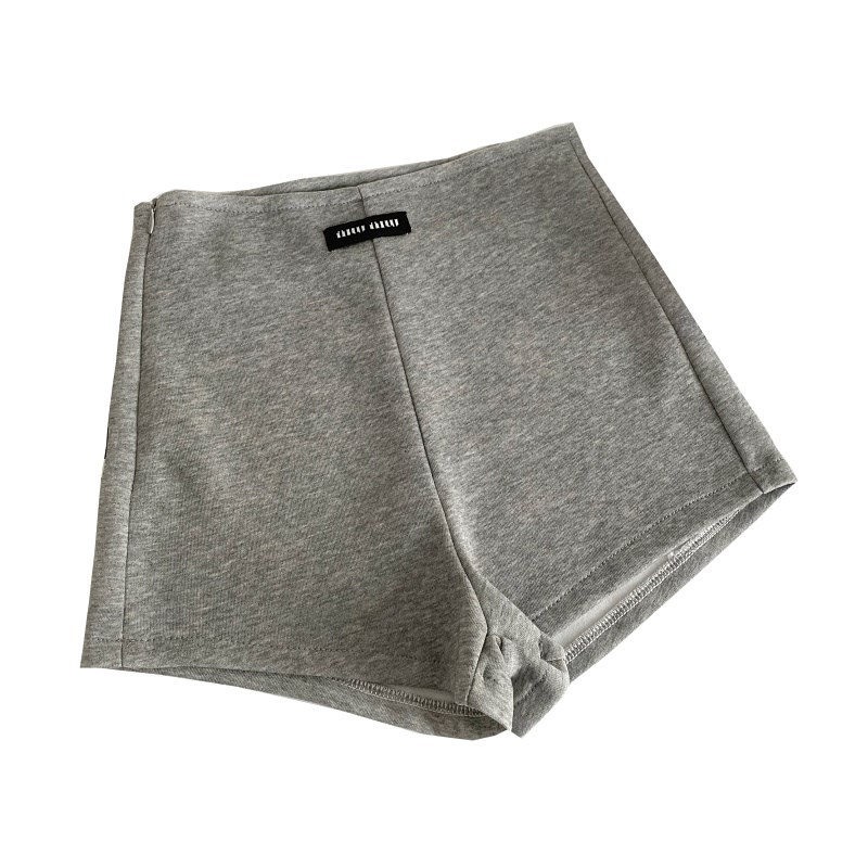 休闲时尚百搭高腰显瘦商标装饰骑行裤弹力紧身短裤女2024夏季