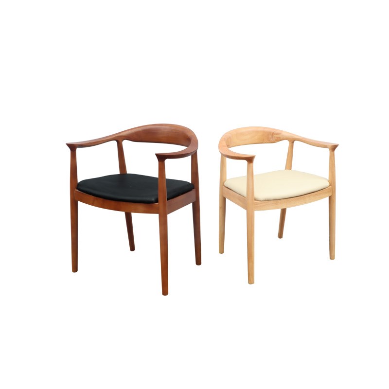 北欧实木肯尼迪总统椅家用茶室扶手靠背餐椅书房办公书桌绳编椅子