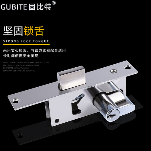 固比特无框玻璃门地锁地弹簧门锁夹哑黑色烤漆地插销下夹锁地下锁