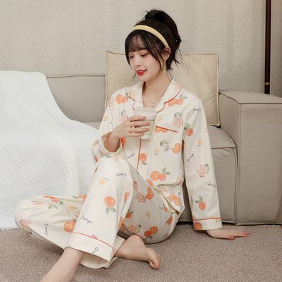 睡衣女款春秋季长袖纯棉开衫可外穿高级感春夏2025新款家居服套装