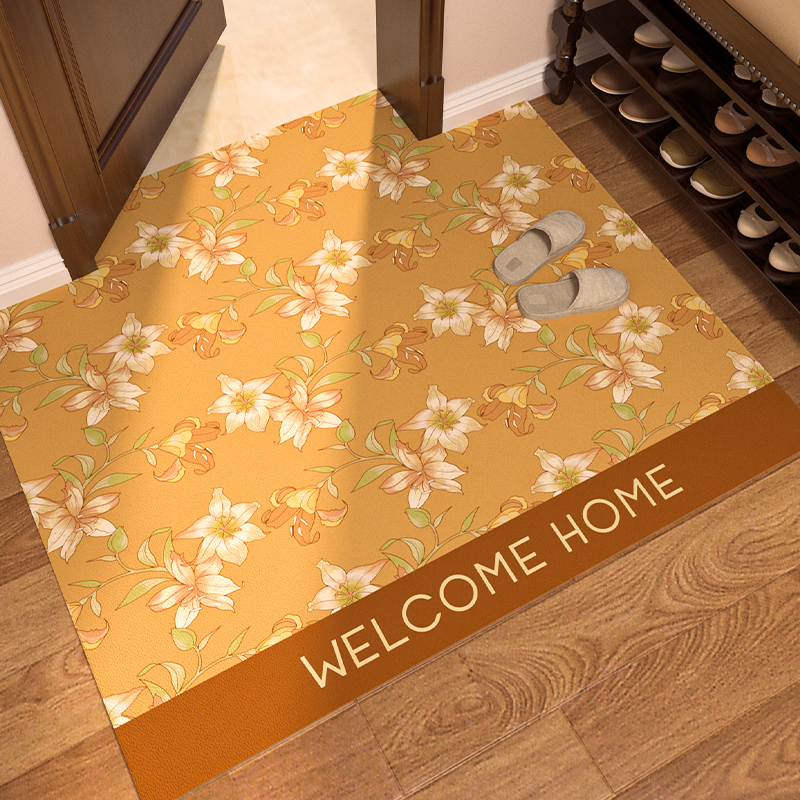 入户门地垫轻奢风进门门垫可擦洗皮革入户脚垫门口入门可裁剪地毯