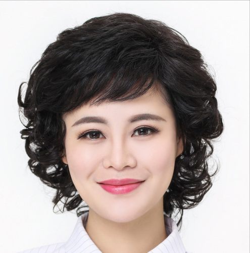 假发女短发中长卷发中老年假发套女妈妈款短卷发光头全真发全头套
