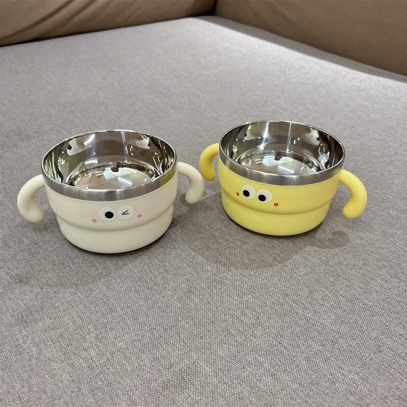 304不锈钢儿童碗双耳食碗进食碗婴儿餐具双层防烫绝缘防摔汤碗,婴童用品,儿童餐具,淘宝优惠券,粉丝福利购,淘宝优惠卷